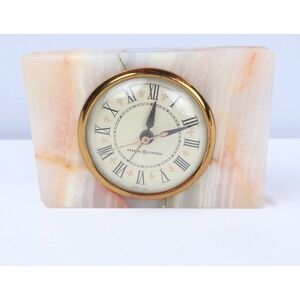 VTG Mid Century MCM General Electric GE Marble Table Top Alarm Clock 7286A